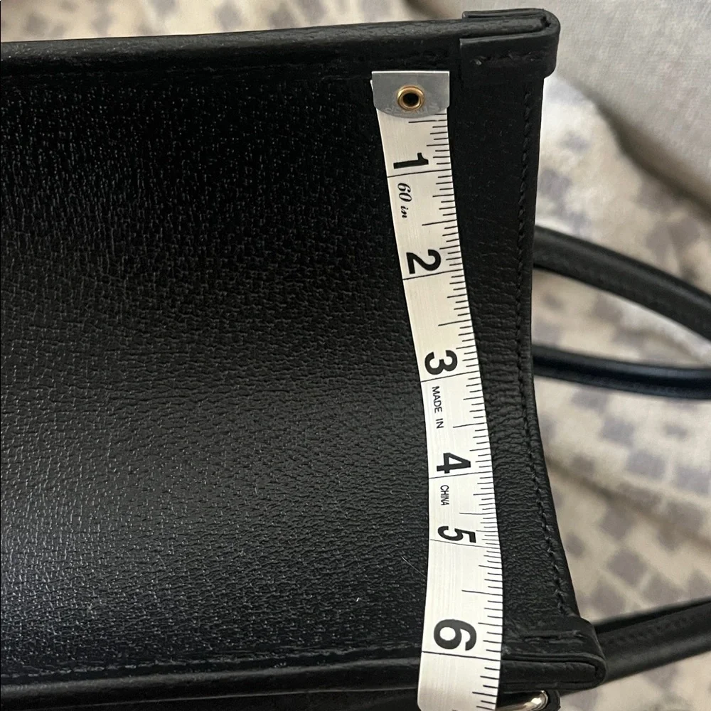 Gucci Black GG Jacquard Tote with Leather Handles